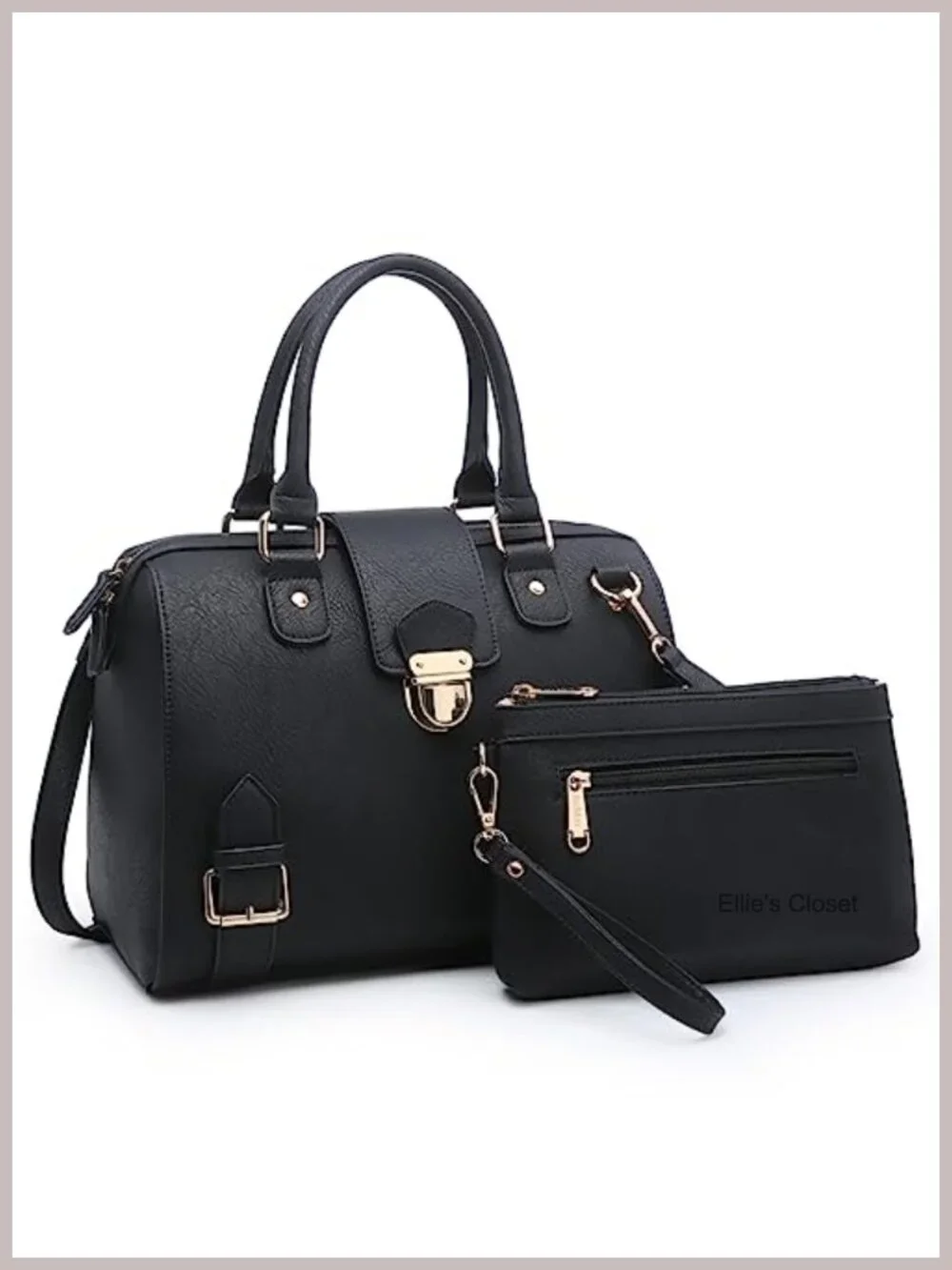 Vegan Leather Satchel Purse Top Handle Work Tote Handbag